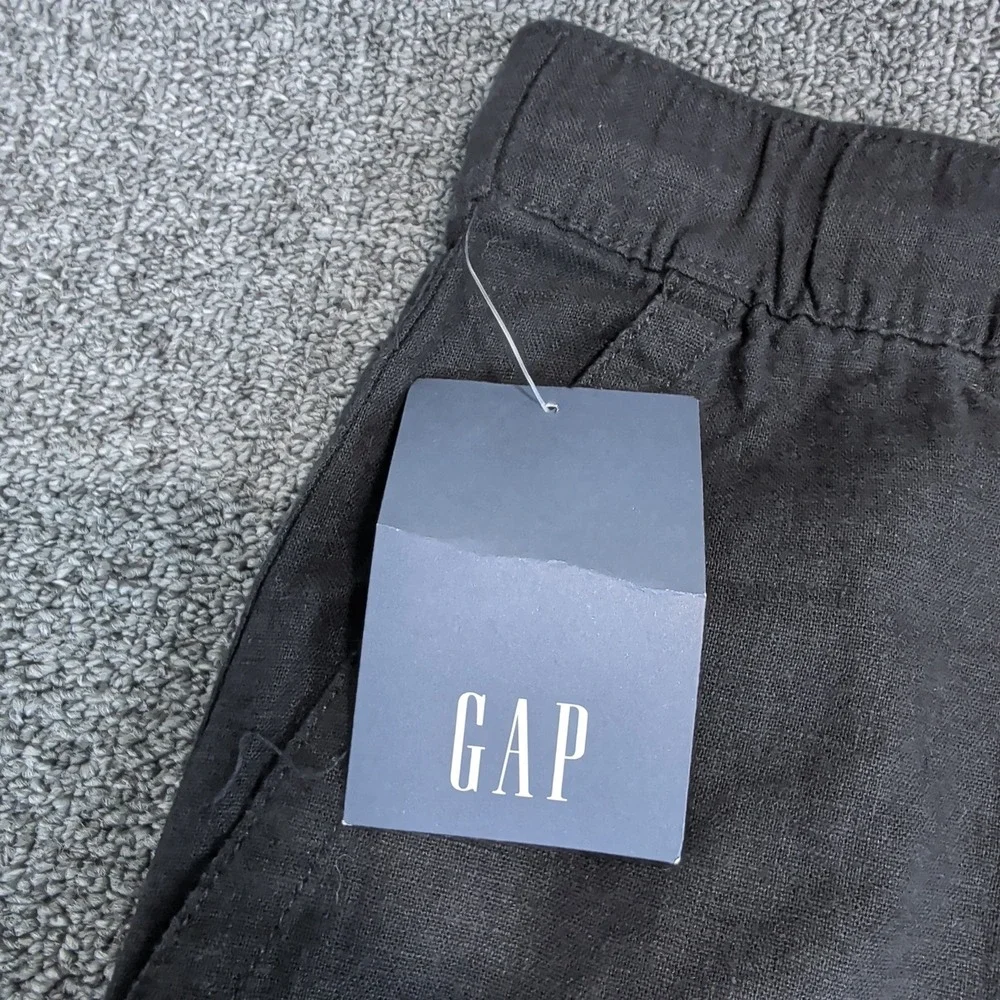 Gap Coastal Minimalist Linen Blend Wide Leg Pants Mens XXL Black NWT